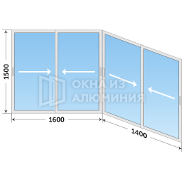 Окно c640 с монтажом из профиля Проведал AL-1157